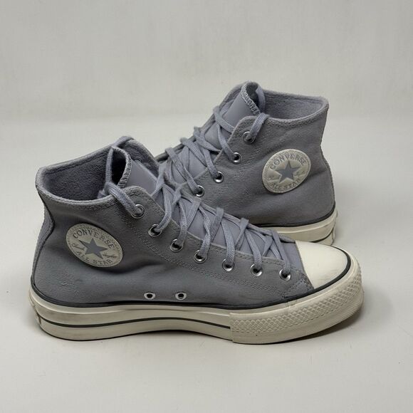 Converse All Star Chuck Lift Platform High Shoes Womens 9 Blue Gray Suede Retro - Picture 4 of 16
